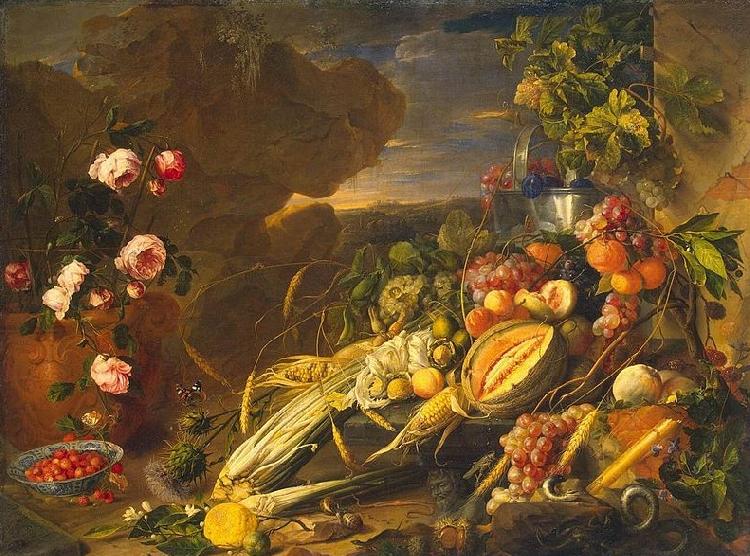 Jan Davidsz. de Heem Fruit and a Vase of Flowers Sweden oil painting art